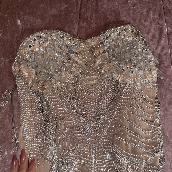 Mew Mews Silver Strapless Dress - Picture 5 of 15